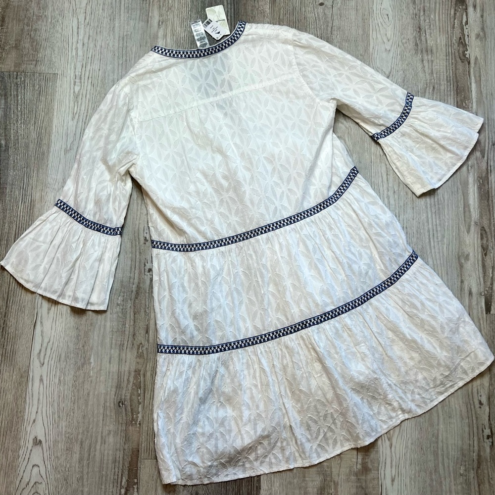 Tommy Bahama Dress Embroidered Tiered Size XS Cotton Tassels Boho Bohemian NWT - Picture 6 of 12